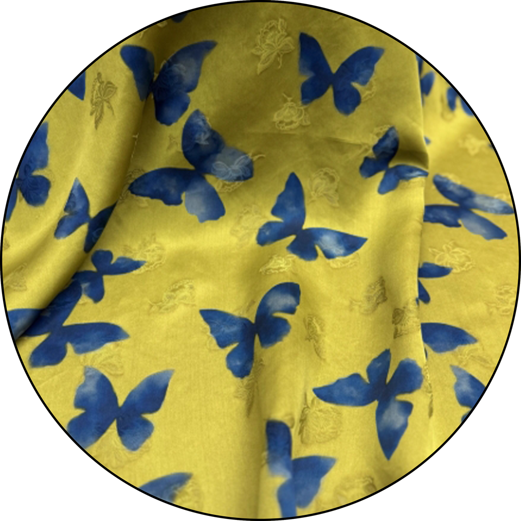 25 姆米 花丛蝴蝶印花