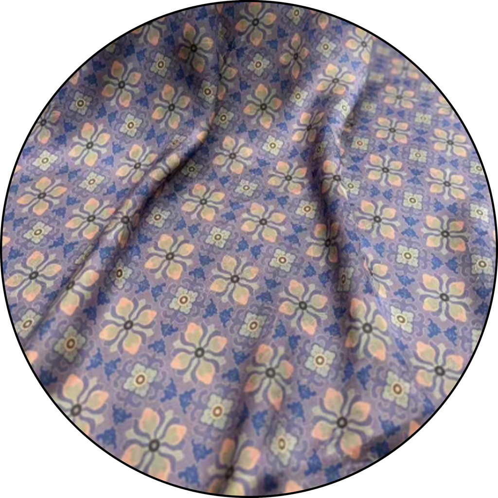 25姆米 紫宝相印花