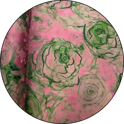 [7] 25姆米 粉玫瑰透空花罗